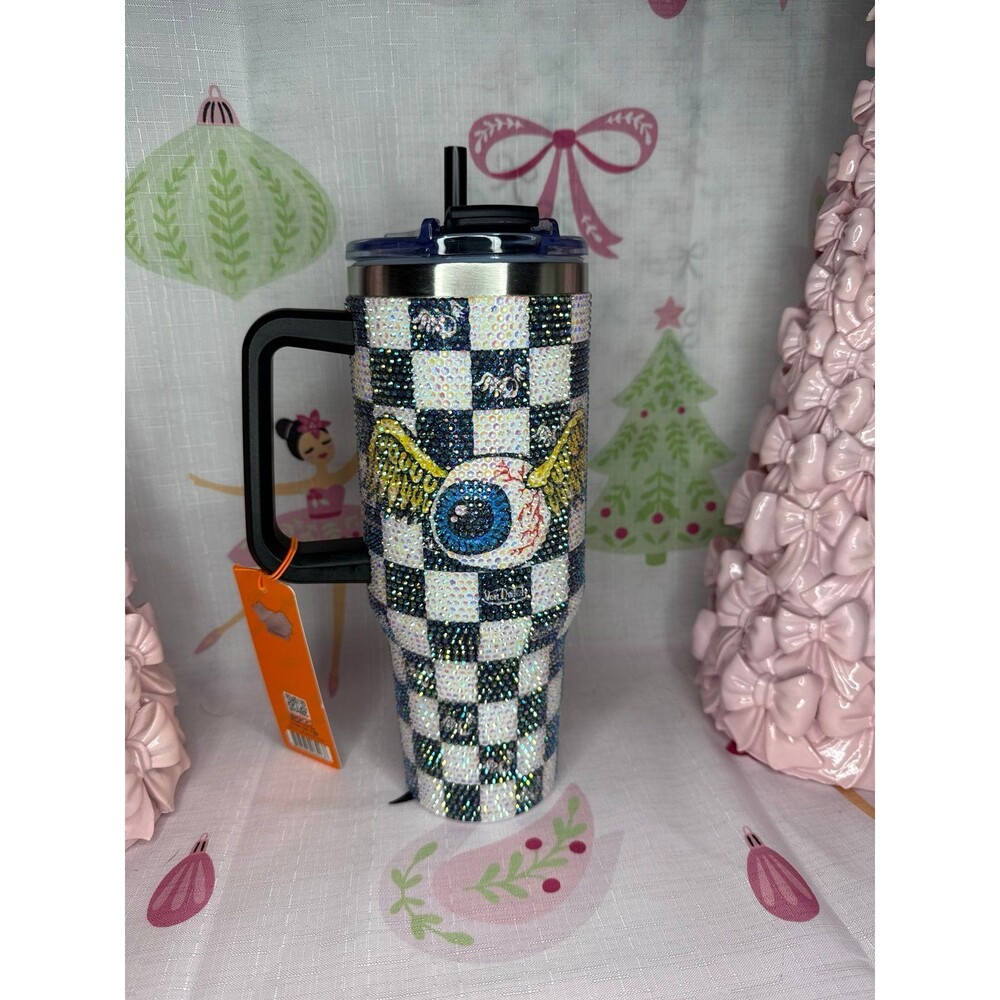 Von Dutch Flying Eyeball Rhinestone Tumbler
